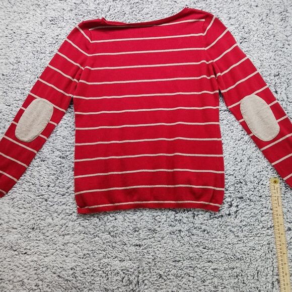 Banana Republic Womans XL Lightweight Long Sleeve Striped Sweater w/ Elbow Patch - Picture 8 of 12